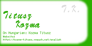 titusz kozma business card